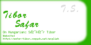 tibor safar business card